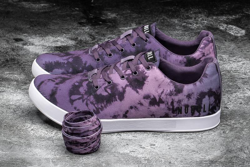 Dark Nobull Dark Wisteria Tie-Dye Canvas Men's Trainers | CA T1397C